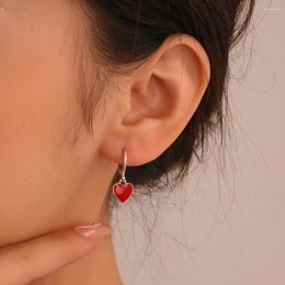 Dangle Earrings Retro Drop Oil Love Female Fashion Simple Sweet Style Heart-shaped Accessories