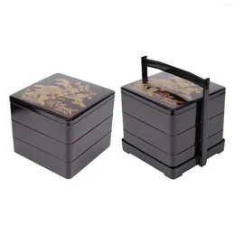 Dinnerware Lunch Box Container 3 Tiers Picnic Tray Business Snack Restaurant Storage With Lid Japanese Bento Sushi