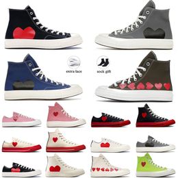 Top Designer Canvas Shoes High Vintage Commes 1970 Des Garcons X 1970s Women Men All Star Classic 70 Chucks Taylors Low Multi-Heart Jogging Walking Platform Sneakers