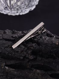 Gun Black Matte Brushed Pure Metal Men's Fashion Tie Accessory Personality Tie Clip