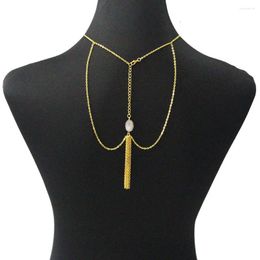 Pendant Necklaces Women Boho Gold Color Beach Bikini Tassel Shell Summer Dress Backdrop Back Necklace Jewelry