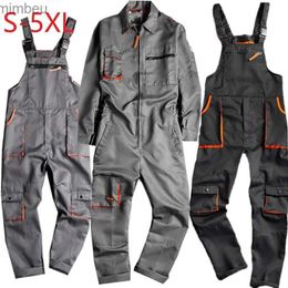 Men's Jeans Men Long Sleeve Cargo Overalls Bib Pants Zipper Fly Pockets Rompers Jumpsuit Casual Coverall Plus Size Uniform5XL CustomizeL240111