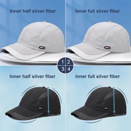 Unisex Anti Radiation Cap HalfFull Silver Fibre Electromagnetic Wave Rfid Shielding Hat Monitoring Room TV EMF Protect 240111