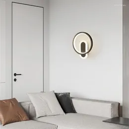 Wall Lamp TEMAR Modern Black Brass Sconce LED 3 Colours Light Luxury Creative Copper Beside Lighting For Aisle Bedroom Decor
