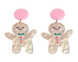 New Christmas Gingerbread Man Drop Earring for Women Trendy Jewellery Acrylic Earrings Fashion Girl039s Cute Accessories2891912