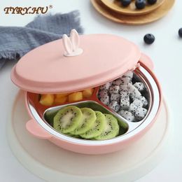 Baby Stainless Steel Insulation Kids Bowl Plate with NonSlip feeding silicone bowl Environmentally Feeding Dishes Tableware 240111