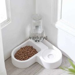 Dog Bowls Feeders ltifunctional cat bowl with water bottle love automatic drinking wall corner petvaiduryd