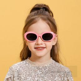 Fashion Children oval frame sunglasses boys Uv 400 sunscreen glassess girls Polarising goggles kids beach holiday sunblock shade Z6679