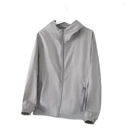 Men's Jackets Coat Top Jacket Vacation Zip-up Casual Daily Female/Male Holiday Hooded Ice Silk Long Sleeve Quick Dry Solid Colour