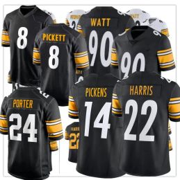 Custom Football Jersey Men Women Youth Pittsburghsteelerskenny Pickett T.J. Watt Troy Polamalu Minkah Fitzpatrick George Pickens Nee Harris