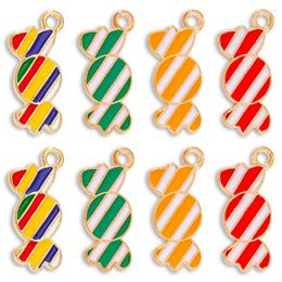 Charms 20Pcs/Lot Colorful Candy Alloy Enamel For Cute Drop Earrings Pendants Necklaces Bracelets DIY Handmade Jewelry Findings