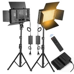 Nagnahz U800 LED Video Light Po Studio Lamp BiColor 2500K8500k Dimmable with Tripod Stand Remote for Recording Para 240111