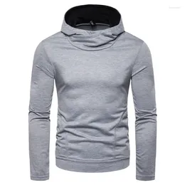 Men's Hoodies 2024 Spring And Autumn Large Casual Solid Color Pullover Slim Fit Sweater For Men