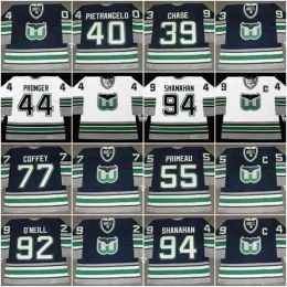 Джерси Mthr Whalers 27 JEFF BROWN 1995 39 KELLY CHASE 40 FRANK PIETRANGELO 44 CHRIS PRONGER Винтажные хоккейные майки