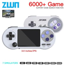 SF2000 3 Inch IPS Wireless Retro Handheld Game Controller Console Built in 6000 Games AV Output Classic Mini for Kids 240111