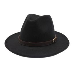 Seioum New Fashion Style Wide Brim Women Felt Hat Wool Soild Fedora Cap For Women Retro Hat elegant Ladies Jazz Wool Caps6859243