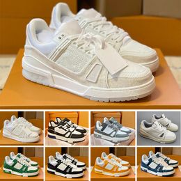 2024 Designer Sneaker Virgil Trainer Casual Shoes Calfskin Leather lovers White Green Red Blue Letter Overlays Platform Fashion Luxury Low Sneakers Size 36-45 L5