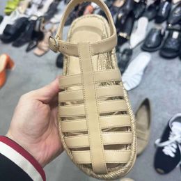 Baotou Roman Sandals Fashion Women Espadrilles Leather Platform Sandal Round Toe Summer Outdoor Casual Shoes With Box 509