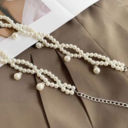 Belts Ladies Romantic Pearl Waist Belt For Summer Seaside Dress Skirt