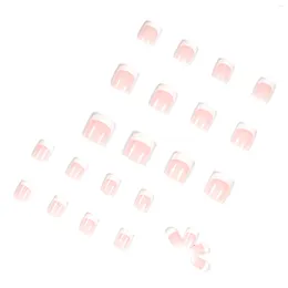 False Nails 24pcs French-style Short Press-on Ultra-flexible Reusable Long Lasting Fake For Women Girls Lover