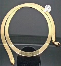 Genuine 10K Yellow Gold Plated Herringbone Necklace chain for MenWomen 1824 Inch 6mm9853326