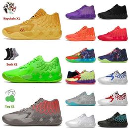 With Box LaMelo Ball MB.01 Basketball Shoes Sneakers And Morty Black Blast Buzz City Not From Hree Beige BE You 1 Iridescent Dreams Big