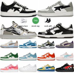 Mens Shoes Sta Sk8 Designer Running Shoe Black White Patent Leather Green Valentines Day Pink Skate Work Out Casual Sneakers For Men Womens Trainers