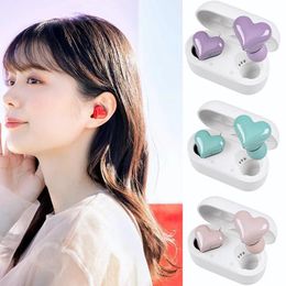 Earphones BLUEKAKA New Bluetooth Wireless Headphones Heart Shaped Earphones woman Earphone High Quality Heart Earbuds Girl Gift