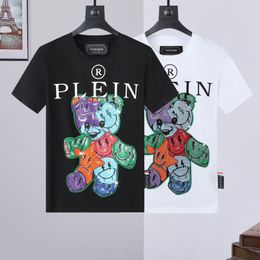 PLEIN BEAR T SHIRT Mens Designer Tshirts Brand Clothing Rhinestone PP Skulls Men T-SHIRT ROUND NECK SS SKULL Hip Hop Tshirt Top Tees 16716