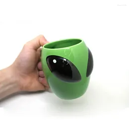 Mugs Creative Green Alien Coffee Exquisite Ceramic Mug Porcelain Personality Cup Fun Tea Teaware Gift