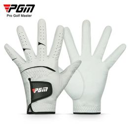 Gloves PGM Real Leather Golf Gloves Single Hand Golf Use Right Left Man Breathable Non Slip Wearable Genuine Sheepskin Gloves ST025