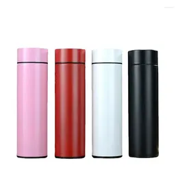 Water Bottles Vacuum Intelligent Stainless Steel Insulated Cup Touch Screen Display Temperature Office Business Straight Body Gift C