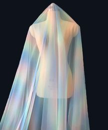 Bridal Veils 2021 Colourful Gradient Veil Long Cathedral Wedding For Church 1 Tier Super5798140