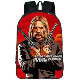 Born Unto Trouble backpack Red Dead Redemption daypack RDR school bag Game Print rucksack Picture schoolbag Photo day pack