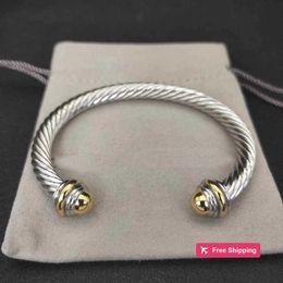 Bangle luxury bracelet cable bracelets DY pulsera designer Jewellery women men silver gold Pearl head X shaped cuff Bracelet david Y jewelrys christmas gift 5MM F3V1