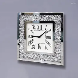 Wall Clocks Diamond Clock Modern Design Living Room Decoration Mirror Crystal Luxury Digital Watch Home Decor Reloj De Pared