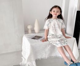 baby Girls Dress Spring Fall European and American Style Flower short sleeve dresses Toddler Girl Clothing 214 Yrs5757368