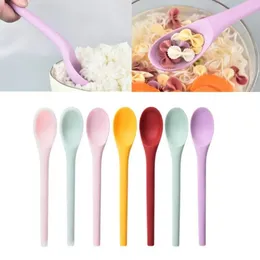 Spoons Long Handle Silicone Spoon Mixing Dessert Heat Resistant Stirring Non-stick Easy To Clean Rice Soup Kitchen