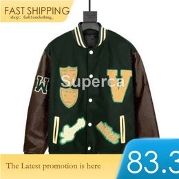 Offs White Jacket Mens Jacket Brand L Vintage Bomber Coats 11 Letter Embroidery Autumn Men Baseball Jackets Hip Hop Loose Varsity 378