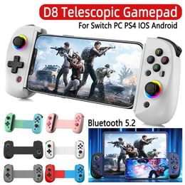 Game Controllers Joysticks D8 Telescopic Mobile Phone Gamepad with Turbo/6-axis Gyro/Vibration Wireless Game Controller Joystick for Android iOS P3 P4