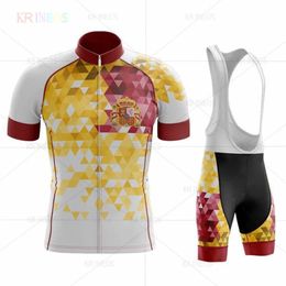 Sets SPAIN 2020 Cycling Jersey set Maillot Ciclismo short sleeve summer men's Cycling Road Bib bib shorts men's clothing kits