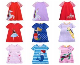 Toddler Girl Clothes Embroidered Animal Girls Dresses Short Sleeve Children Princess Dress Boutique Summer Kids Clothing 15 Design3544303