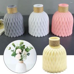 Vases Nordic Style Imitation Ceramic Vase Modern Flower Pot Desktop Ornament Home Decoration