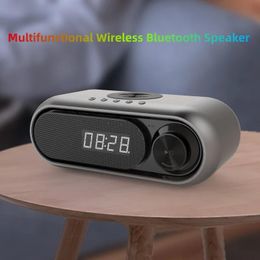 Speakers Multifunctional Wireless Bluetooth Speaker Charging Clock Alarm FM Radio TF Speaker With Wireless Charger Caixa de som