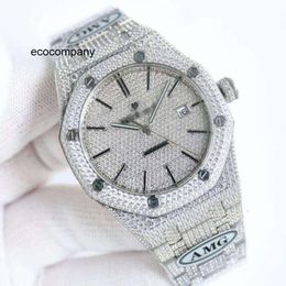 Aps Womens luxury diamondencrusted watch designer full diamond watch ice out men watch ap menwatch U9AS auto mechanical movement uhr crown bust down montre royal re G