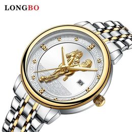 New Longbo Leisure Business Quartz All Gold Junma Pattern Dial Men's Watch