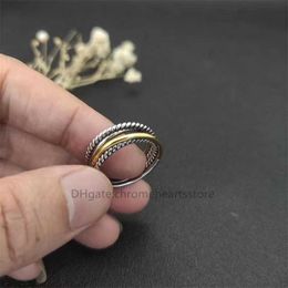2024 Twisted Luxury Wire Wedding Ring Wholesale Designer High Silver Quality Plated Two-tone Gifts for Men and Women Rings