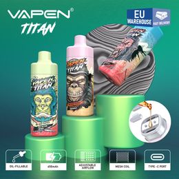 EU Warehouse | VAPEN TITAN Disposable Vape 10000Puffs eCigarette Oil Refilled Tornado Razz Puff Bar 9K 10K 12K 15K Vaper i Wape Cigs Vapour Original Flavour Fast Shipping