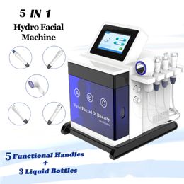 Hydro water dermabrasion deep peeling skin bio lifting face machine microcurrent ultrasonic rf multi functional device 5 handle