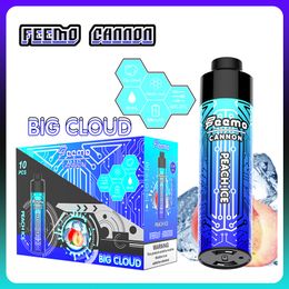 EU US Local Warehouse Puff 10000 puffs disposable vape big cloud EU Shipping Feemo Cannon disposable vapes type-c cable with 0.5ohm resistance Rechargable Battery